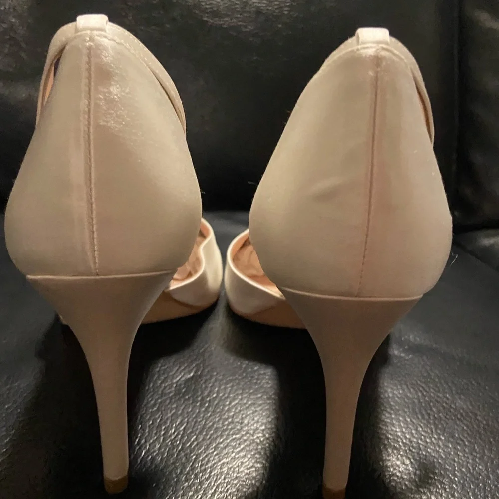 Kate Spade Ivory Wedding Satin Heels/shoes with Crystal Embellishment